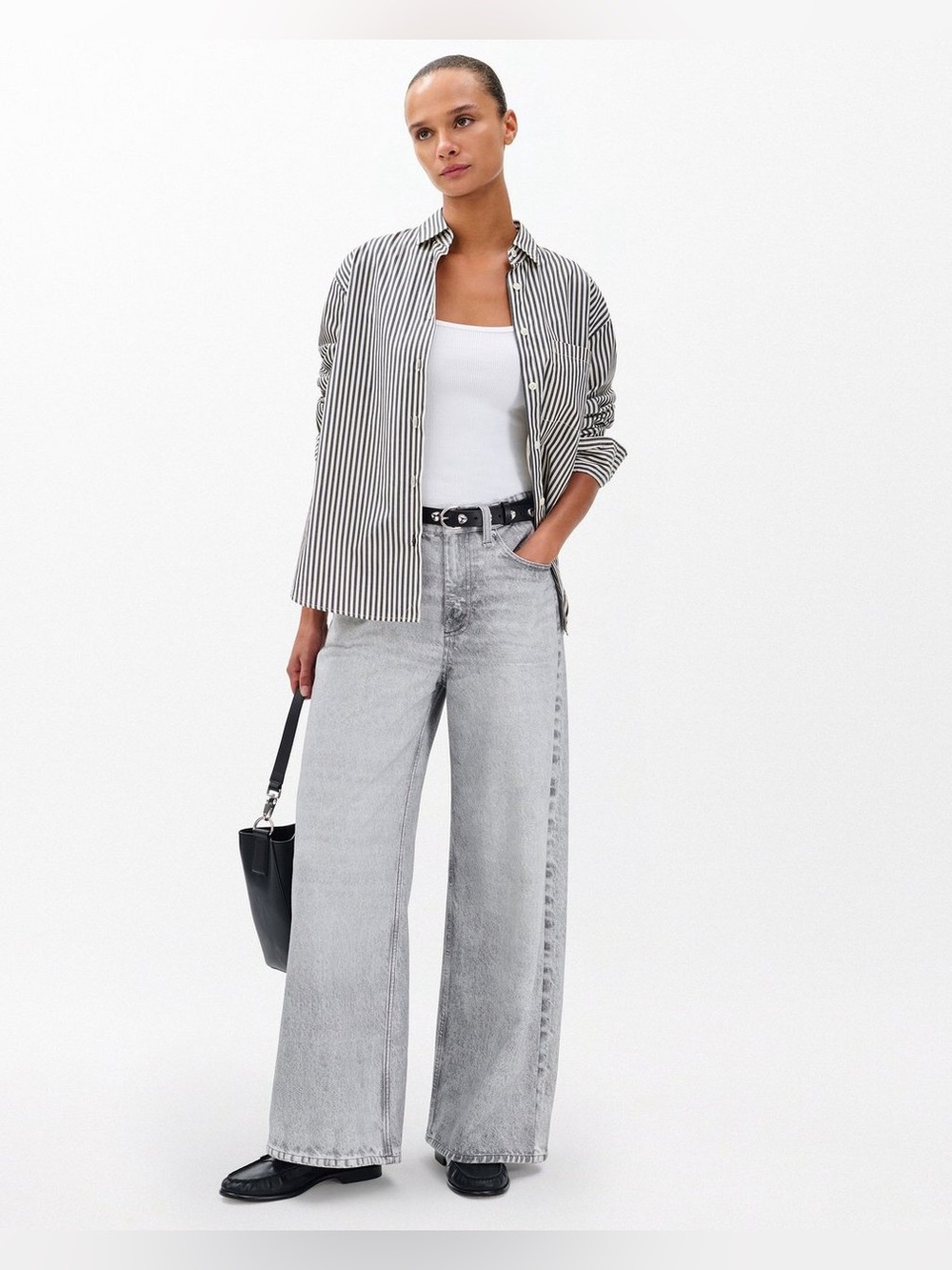 Rag and Bone Miramar Sofie Ankle-Length Pants 32 Icy Grey